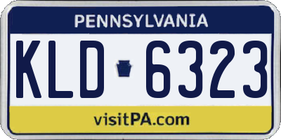 PA license plate KLD6323