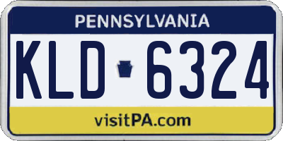 PA license plate KLD6324