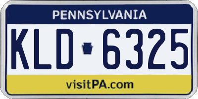 PA license plate KLD6325
