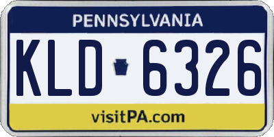 PA license plate KLD6326