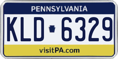 PA license plate KLD6329