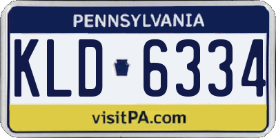 PA license plate KLD6334