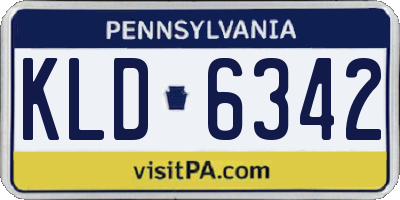 PA license plate KLD6342
