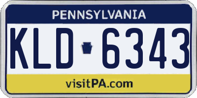 PA license plate KLD6343