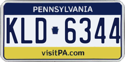 PA license plate KLD6344