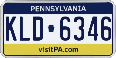 PA license plate KLD6346