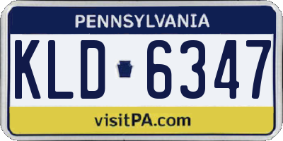 PA license plate KLD6347