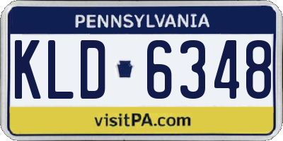 PA license plate KLD6348