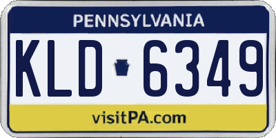 PA license plate KLD6349