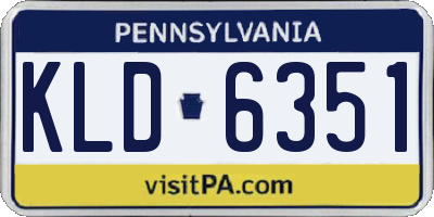 PA license plate KLD6351