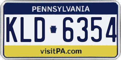 PA license plate KLD6354