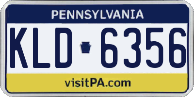 PA license plate KLD6356