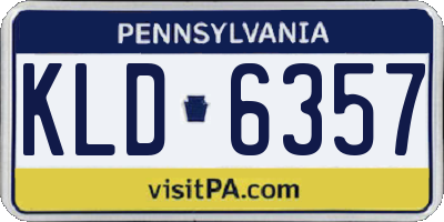 PA license plate KLD6357