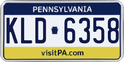 PA license plate KLD6358
