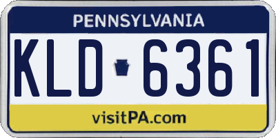 PA license plate KLD6361