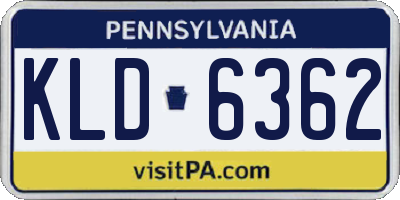 PA license plate KLD6362