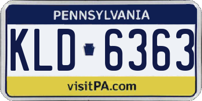 PA license plate KLD6363