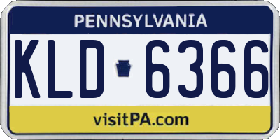 PA license plate KLD6366