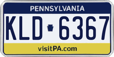 PA license plate KLD6367