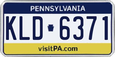 PA license plate KLD6371