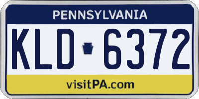 PA license plate KLD6372