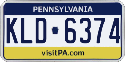 PA license plate KLD6374