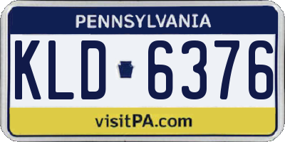 PA license plate KLD6376