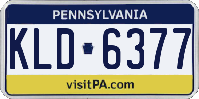 PA license plate KLD6377