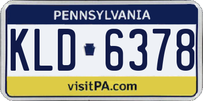 PA license plate KLD6378