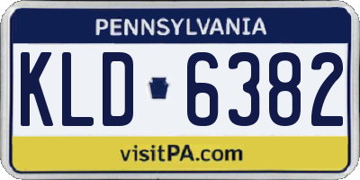 PA license plate KLD6382