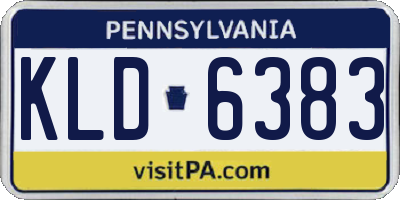 PA license plate KLD6383