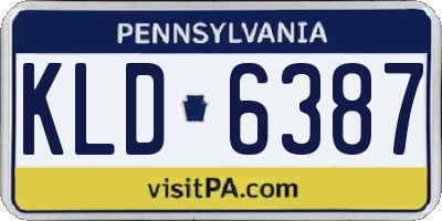 PA license plate KLD6387