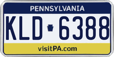 PA license plate KLD6388