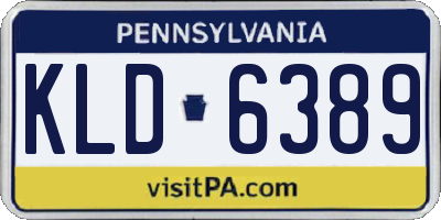 PA license plate KLD6389
