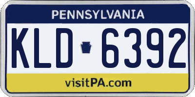 PA license plate KLD6392