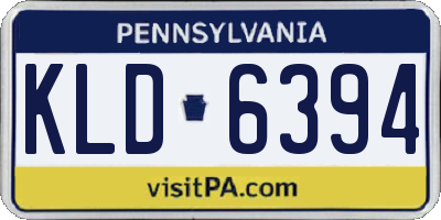 PA license plate KLD6394