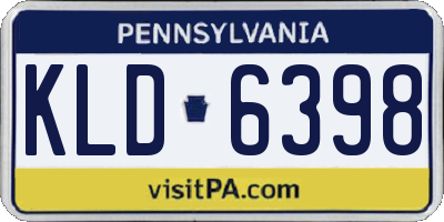 PA license plate KLD6398