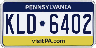 PA license plate KLD6402