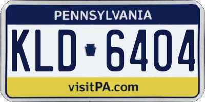 PA license plate KLD6404