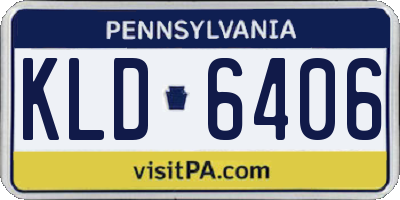 PA license plate KLD6406