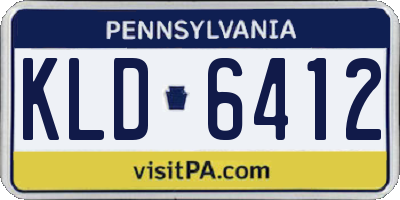 PA license plate KLD6412