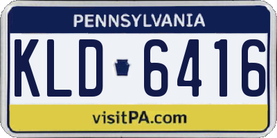 PA license plate KLD6416