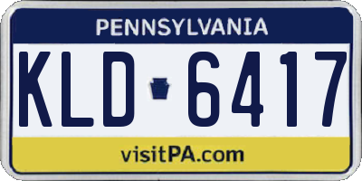 PA license plate KLD6417
