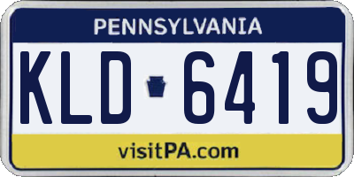 PA license plate KLD6419