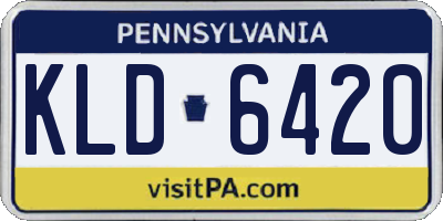 PA license plate KLD6420