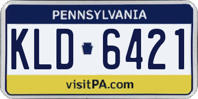 PA license plate KLD6421