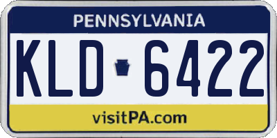 PA license plate KLD6422