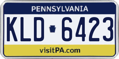 PA license plate KLD6423