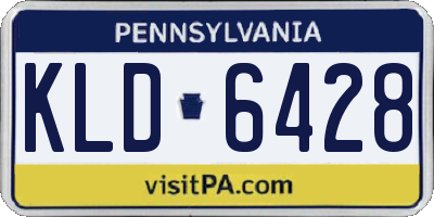PA license plate KLD6428