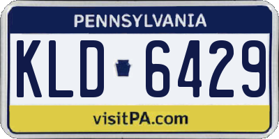PA license plate KLD6429